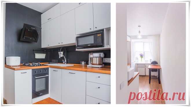 Простая, но очаровательная кухня 4,9 м² от молодой хозяйки: пример того, что можно справиться и без услуг проектировщика | Стильный Дом | Яндекс Дзен