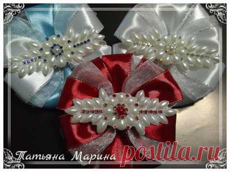 Воздушные бантики на заколках/Arcos de ar em grampos de cabelo/Air bows on hairpins