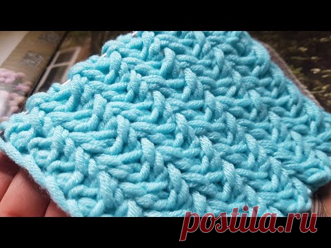 Стильная фоновая ёлочка спицами 🍂 knitting pattern.