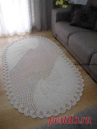 Овальный коврик крючком схемы. Вязание ковриков крюком