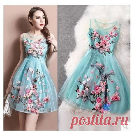 dress dora Picture - More Detailed Picture about Summer Dress 2015 Fashion Handmade Organza Embroidery Women Plus Size Party Dresses O Neck Wedding Mini Dress Picture in Dresses from Elf House 520 | Aliexpress.com | Alibaba Group