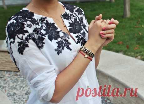 Идея для декора рубашки кружевом | LaChat