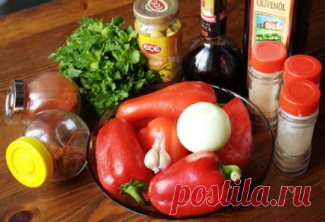 Рецепт печеного перца с оливками и мятой на Вкусном Блоге