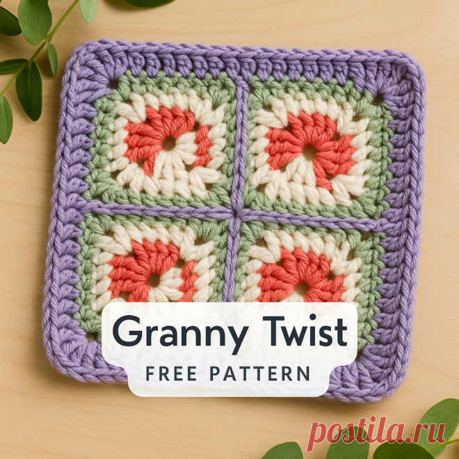 Granny Twist Square Pattern (2025 Modern Style)