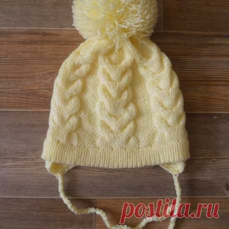 Двухслойная шапочка с помпоном. МК