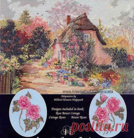 Вышивка крестом, схемы Rose Bower Cottage+две бутоньерки роз