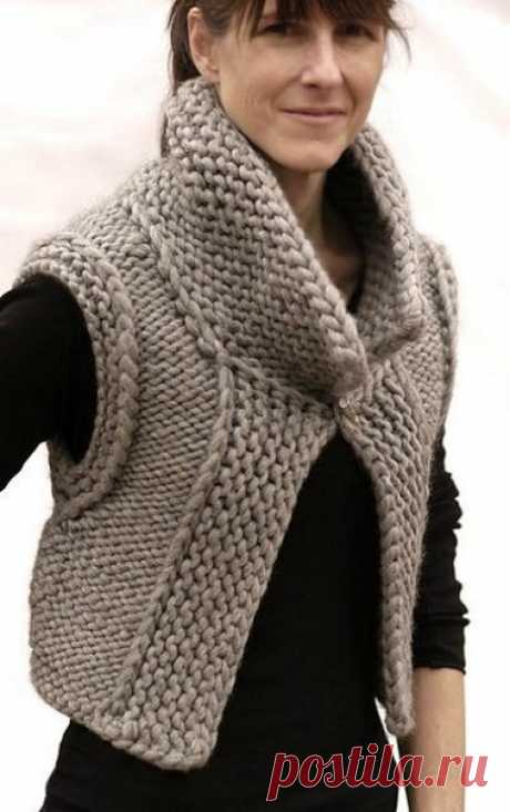 Жилет крупной вязки: стильно и тепло / Необычные поделки