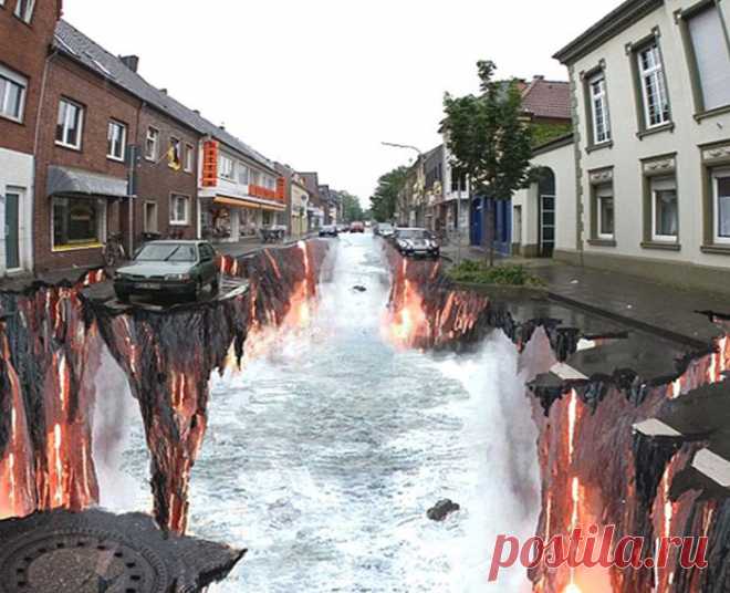 Самые необычные 3d-рисунки на асфальте