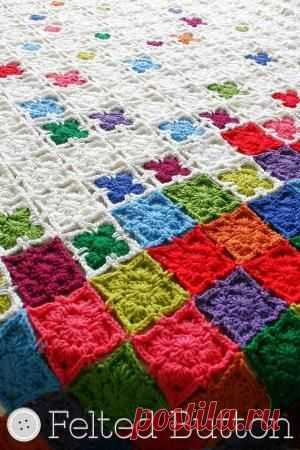 Rainbow crochet blanket
