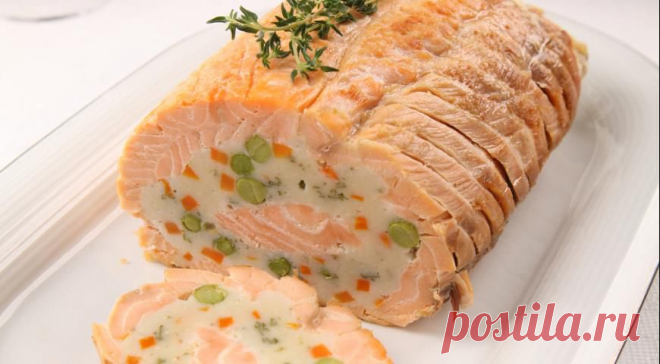 Праздничный рулет из лосося. Пошаговый рецепт с фото на Gastronom.ru