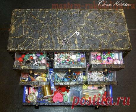 Мастер-класс по картонажу: Шкатулка-комод из картона