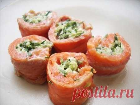 Закуски. Сёмга с огурцом