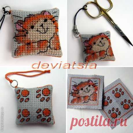 Маячок для ножниц "Милый котик" - Неисправимая мечтательница