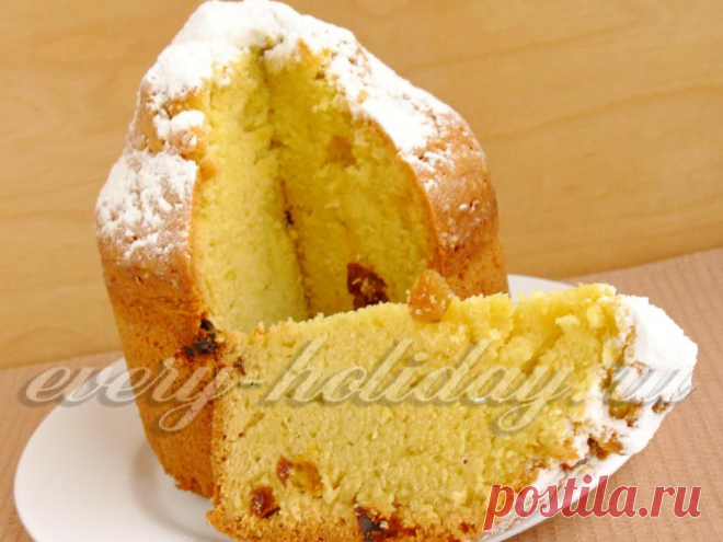 Кулич с изюмом из песочного теста