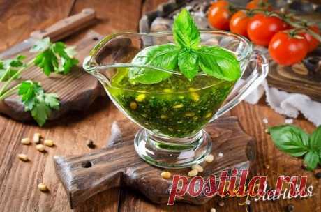 Зеленый соус для пасты и рыбы