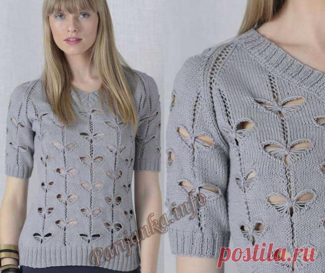 Пуловер «Бабочки» (ж) 17*107 Phildar
