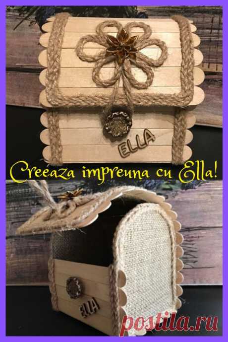 Cufar din palete de la inghetata, panza de iuta, sfoara de iuta si carton!