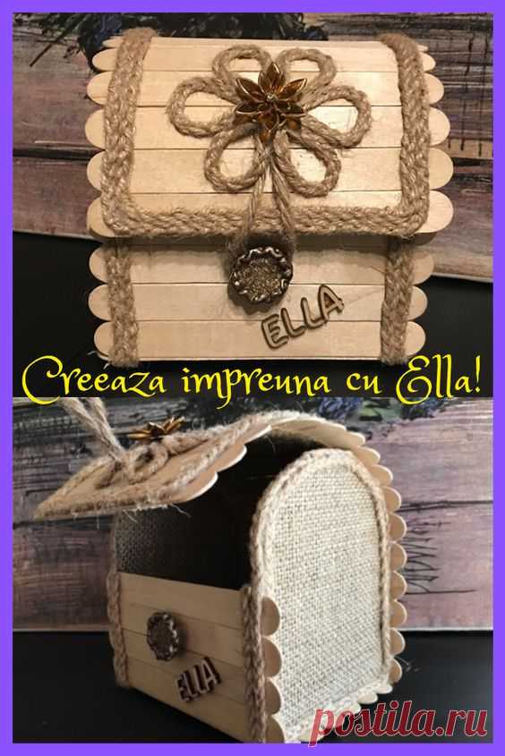 Cufar din palete de la inghetata, panza de iuta, sfoara de iuta si carton!