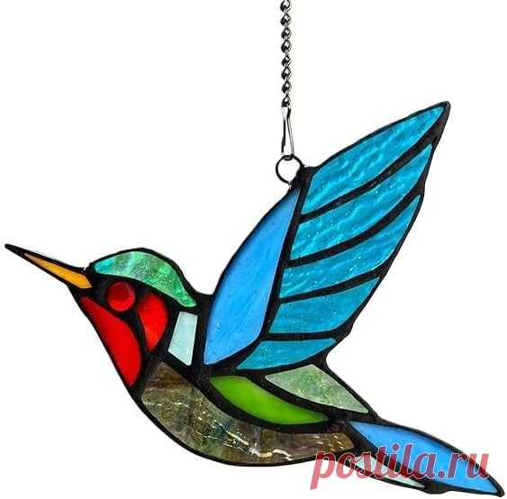 Amazon.com: Kleeglee Colgantes de vidrieras de pájaros, hecho a mano, atrapasoles vitrales, regalos cardenales de colibríes, paneles de vidrieras para decoración de ventanas (9 pájaros) : Todo lo demás