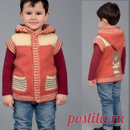Детский жилет с капюшоном