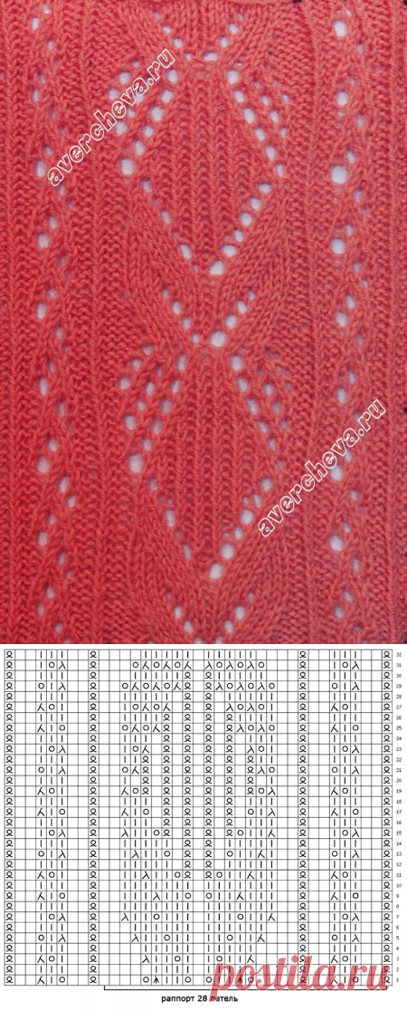 узор 225 |  каталог вязаных спицами узоров
