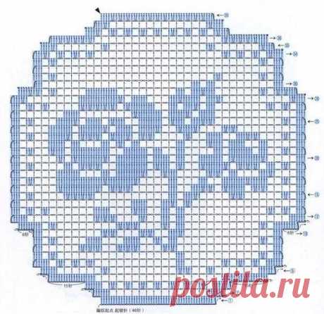 Схема салфетки в филейной технике - Творим - не ленимся!