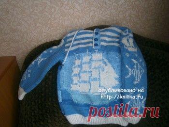 Вязаный свитер для мальчика – работа Елены, Вязание для детей