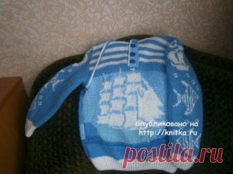 Вязаный свитер для мальчика – работа Елены, Вязание для детей