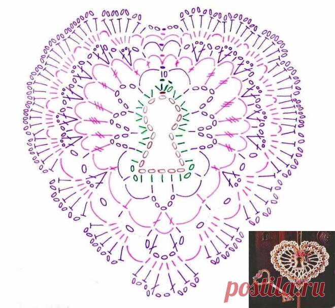 Вязаные сердечки крючком - схемы и описание