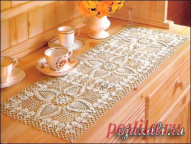 Прямоугольная салфетка из мотивов | вязание