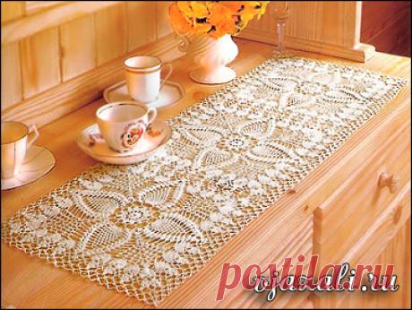 Прямоугольная салфетка из мотивов | вязание