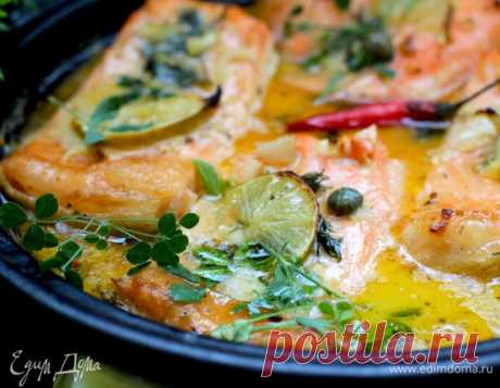 Лосось, запеченный в кокосовом молоке с каперсами и лаймом, пошаговый рецепт, фото, ингредиенты - daiquiri