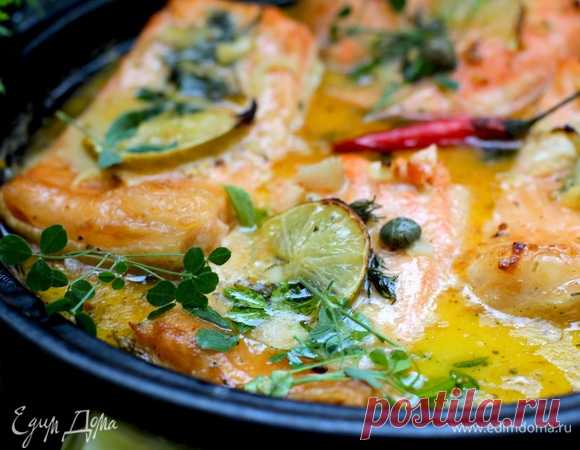 Лосось, запеченный в кокосовом молоке с каперсами и лаймом, пошаговый рецепт, фото, ингредиенты - daiquiri