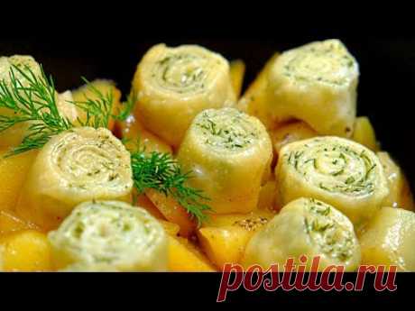 Рецепт: Нудли (штрудли) с тушёной картошкой и мясом на RussianFood.com