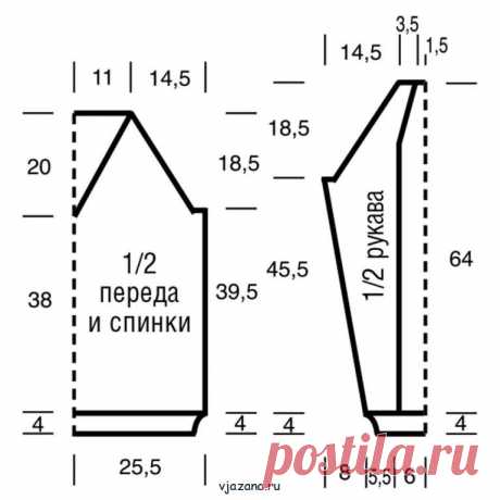 Пуловер английской резинкой с косами | Вязана.ru