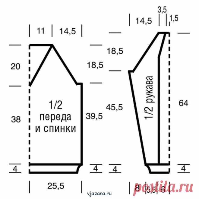 Пуловер английской резинкой с косами | Вязана.ru
