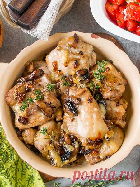 Рецепт курицы, запеченной с грибами и сыром на Вкусном Блоге