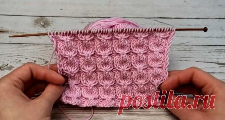 Красивый объёмный узор “Зефирки”- отличный вариант для шапок! (Вязание спицами) – Журнал Вдохновение Рукодельницы