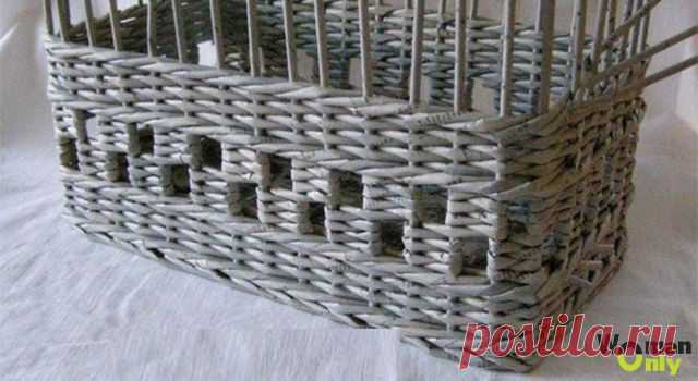 Плетение из газетных трубочек: корзина-шахматка
