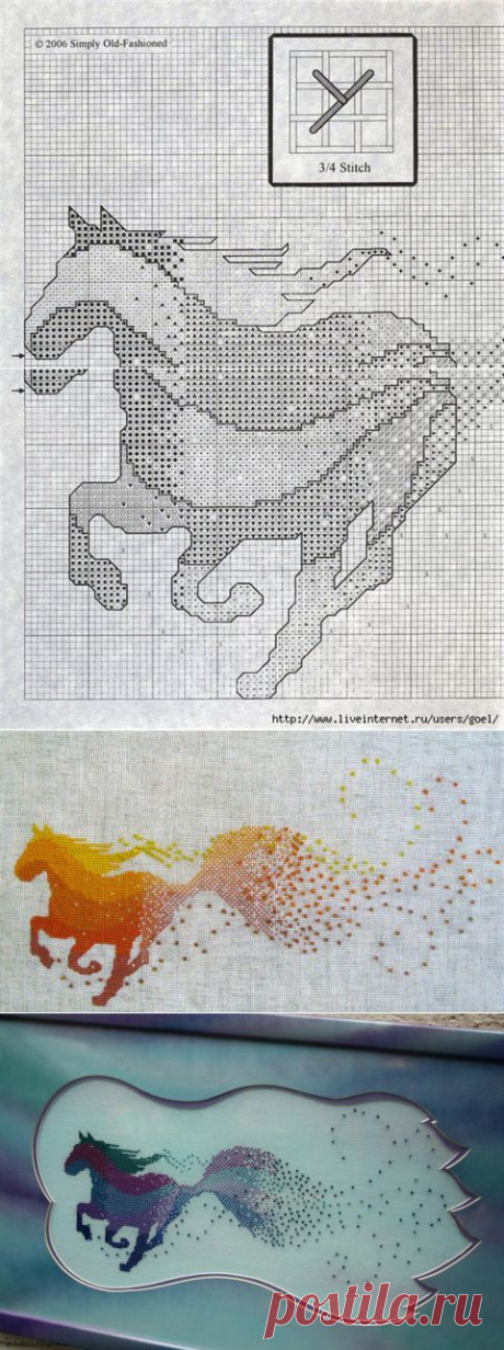 Красивая лошадь. Делюсь подаренной схемой. Схема выставлена в комментариях. | Вышивка крестом