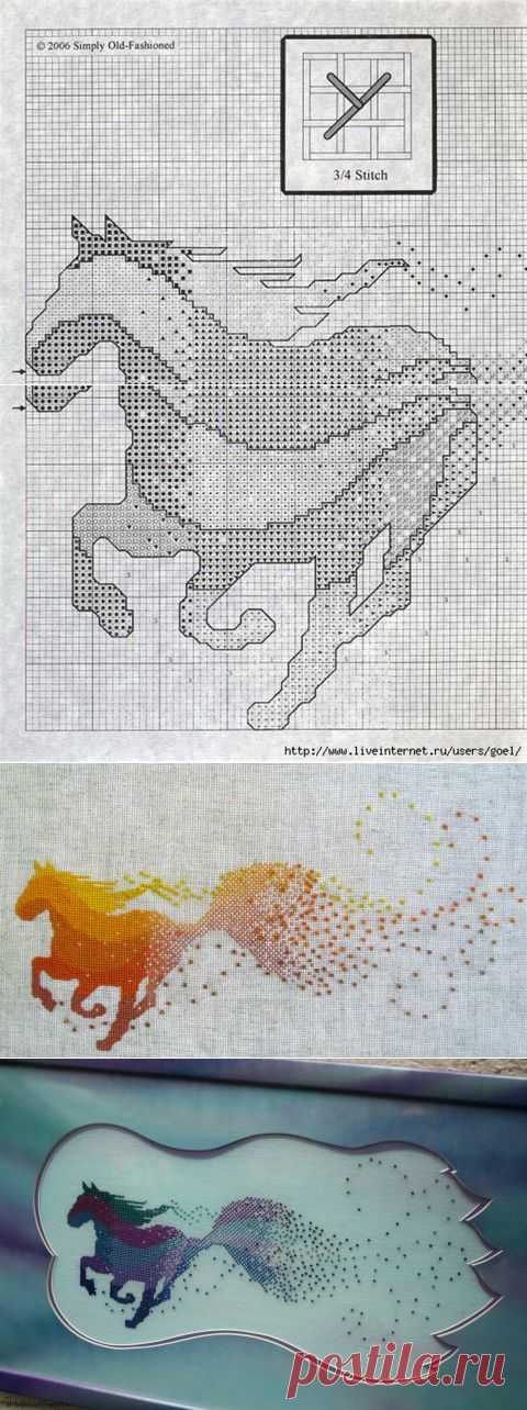 Красивая лошадь. Делюсь подаренной схемой. Схема выставлена в комментариях. | Вышивка крестом