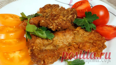 Шницель в особой панировке Мясное блюдо австрийской (венской) ресторанной кухни. Для настоящего венского шницеля используется только телятина или свинина. Мясо, приготовленное таким способом, изумительно вкусное и отличается со...