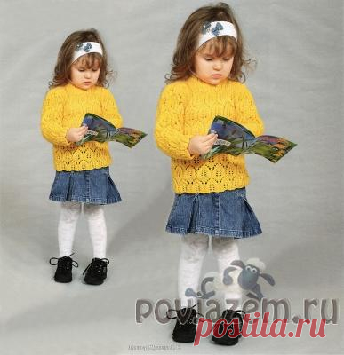 Кофточка для девочки спицами на 3 года