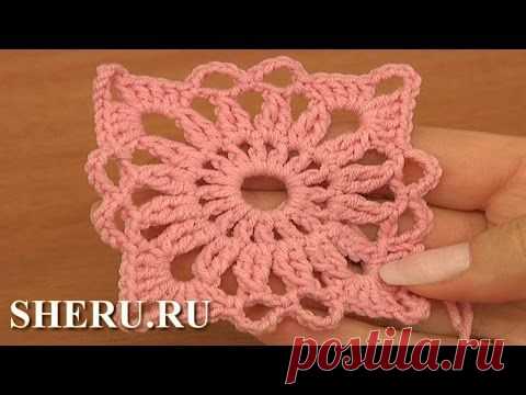 Free Crochet Square Motif Pattern Урок 4 часть 1 из 2 Вяжем мотив — Яндекс.Видео