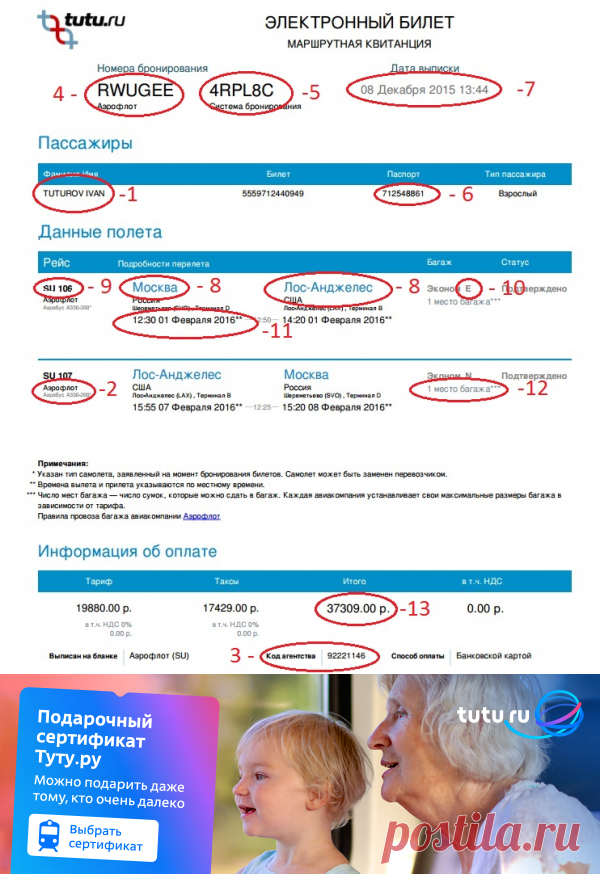 Как расшифровать авиабилет (маршрутную квитанцию)