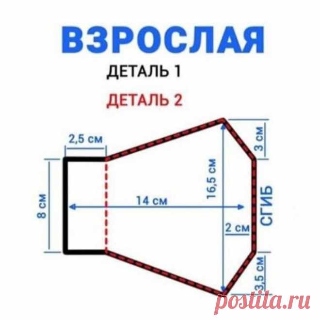 Выкройка масок для лица с припусками на швы: взрослая и детская (Шитье и крой) – Журнал Вдохновение Рукодельницы