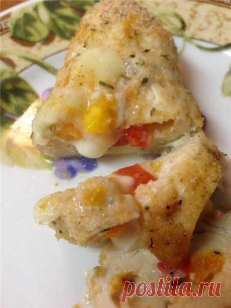 Куриные грудки-фаршированные моцареллой и помидорами
