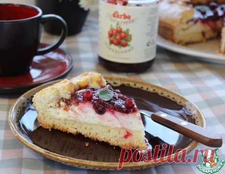 Пирог с творогом и клюквенным соусом – кулинарный рецепт