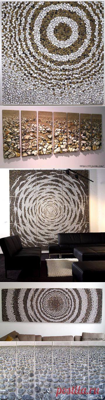 Оригинальное применение гальки и суккулентов для интерьера