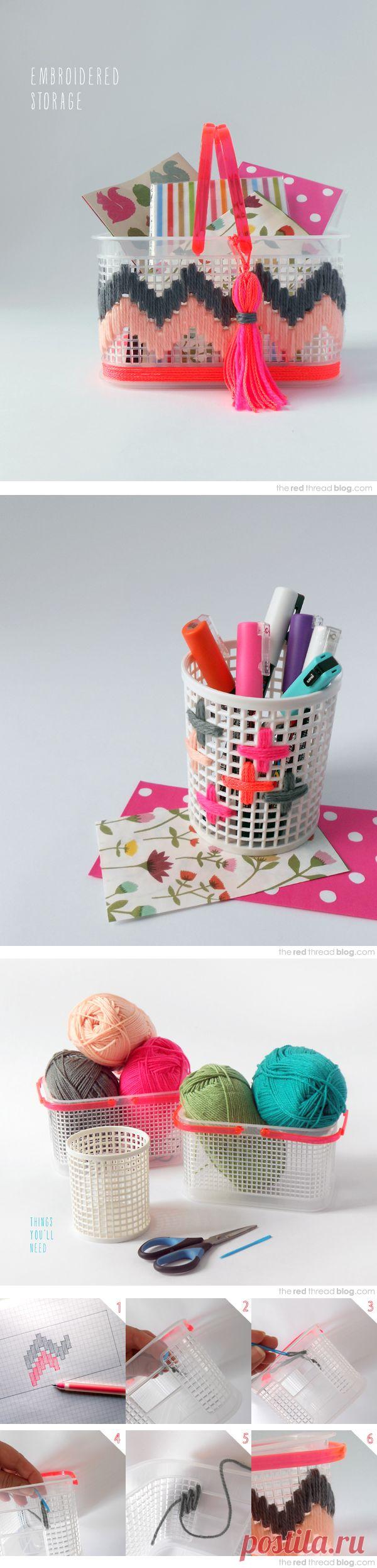 Вышитые корзинки